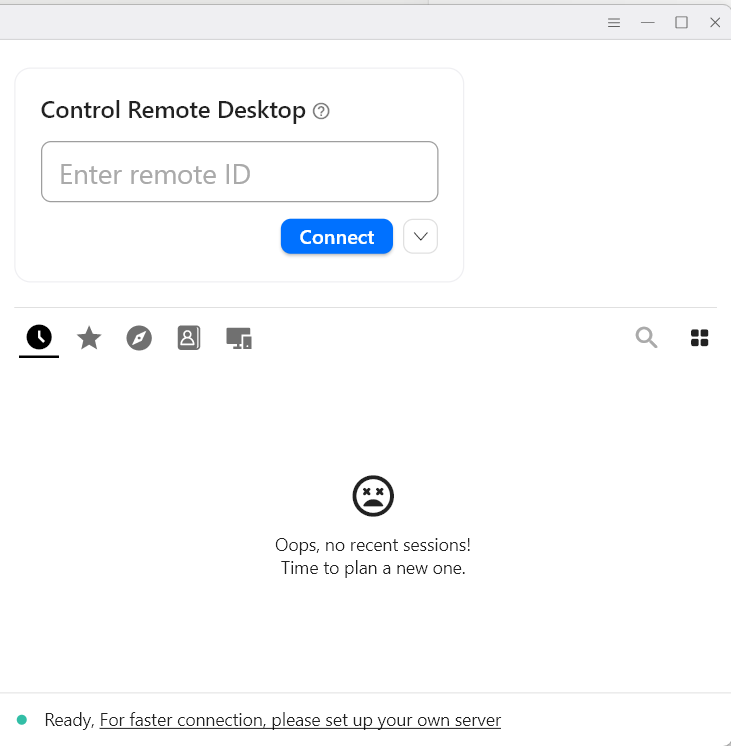 RustDesk main screen — Control Remote Desktop