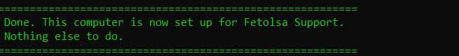 Green success message